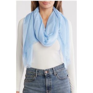 Women’s 🫐 Powder Blue Frayed Edge Eyelash Wrap Scarf